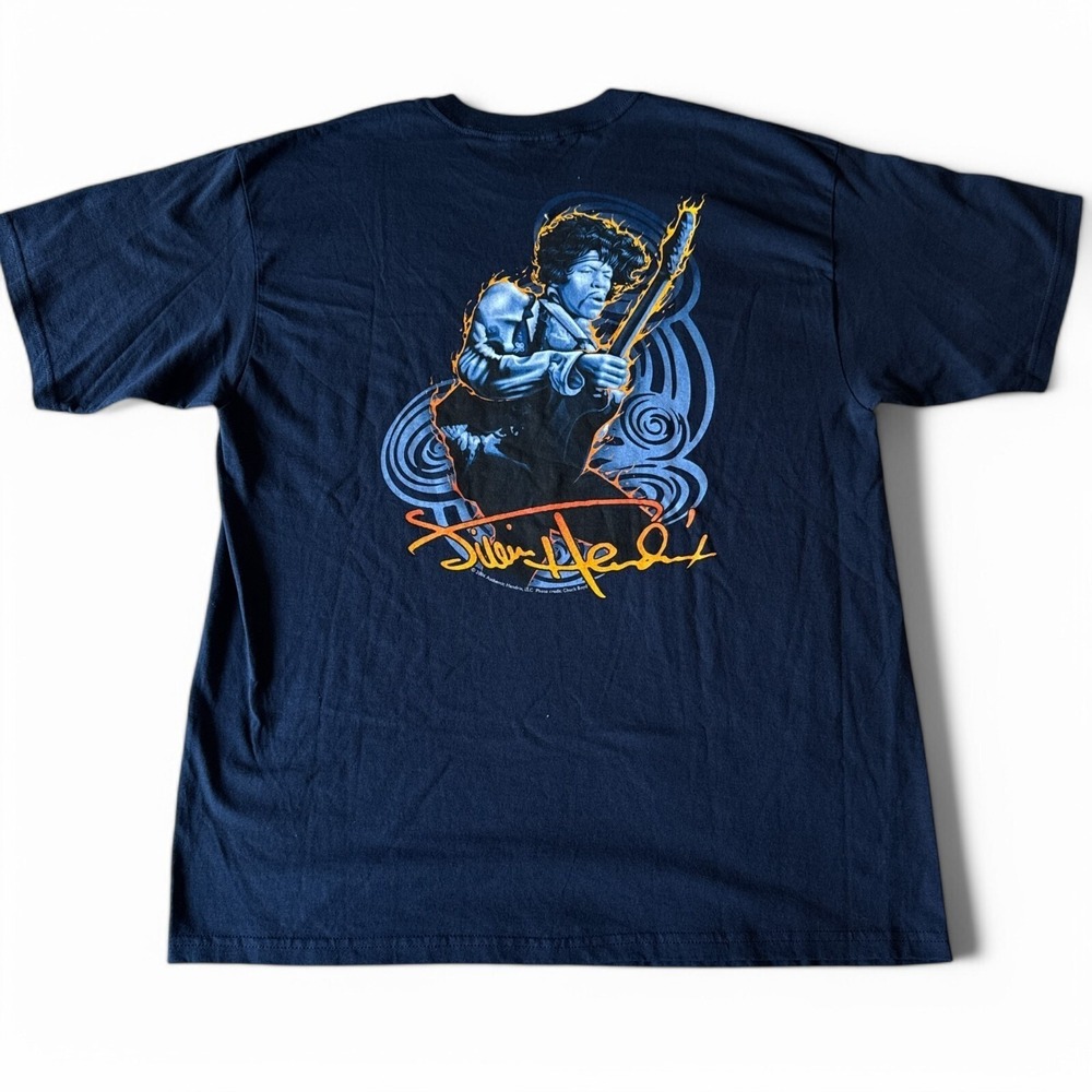 Vintage Y2K Jimi Hendrix Tee Shirt Adult Size Xl Blue Double Sided Big Logo